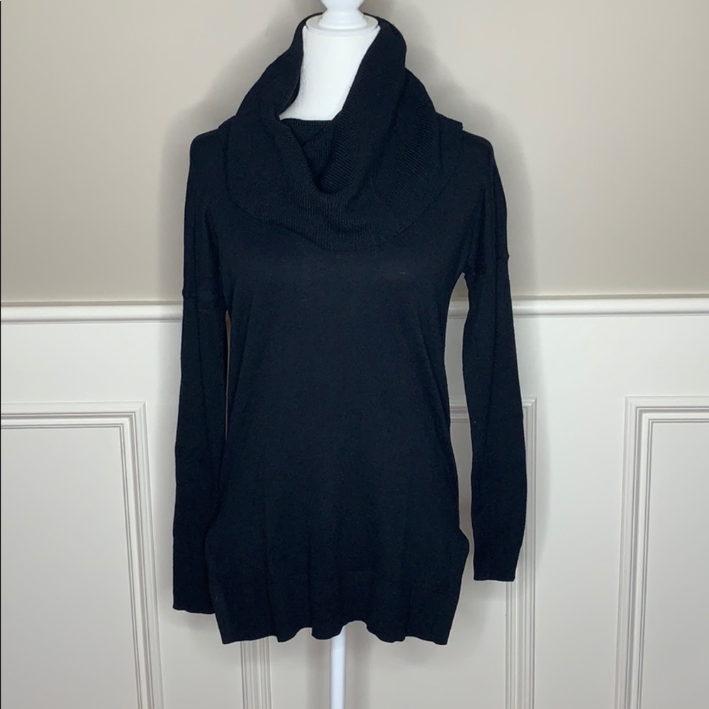 Caslon Black Cowl Neck Tunic Sweater XS